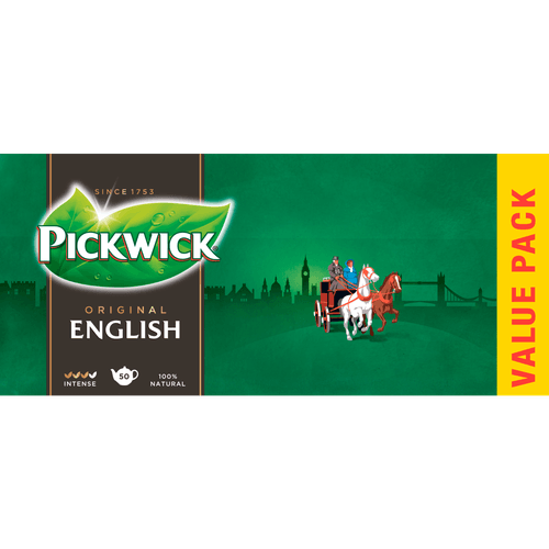 Foto van Pickwick English zwarte thee voor pot voordeelpak op witte achtergrond