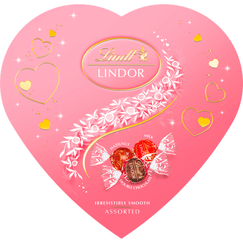 Foto van Lindt Lindor hart assorted op witte achtergrond