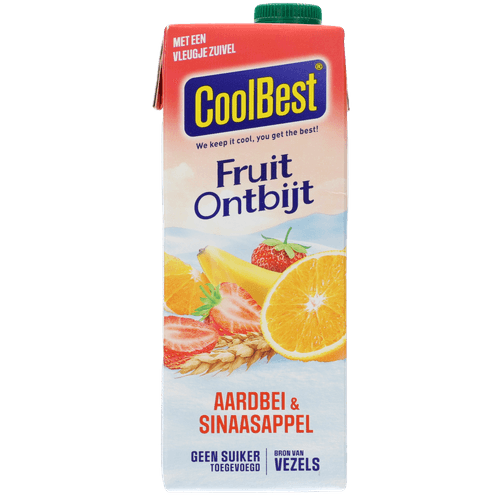 Foto van CoolBest Fruitontbijt aardbei sinaasappel op witte achtergrond