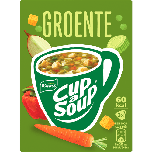 Foto van Knorr Cup-a-soup groente 3 st. op witte achtergrond