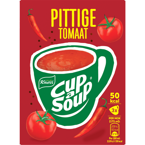 Foto van Knorr Cup-a-soup pittige tomaat 3 st. op witte achtergrond