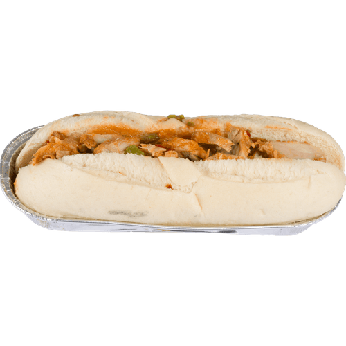 Foto van Pistolet hete kip op witte achtergrond