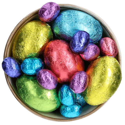 Foto van Paaseieren op witte achtergrond