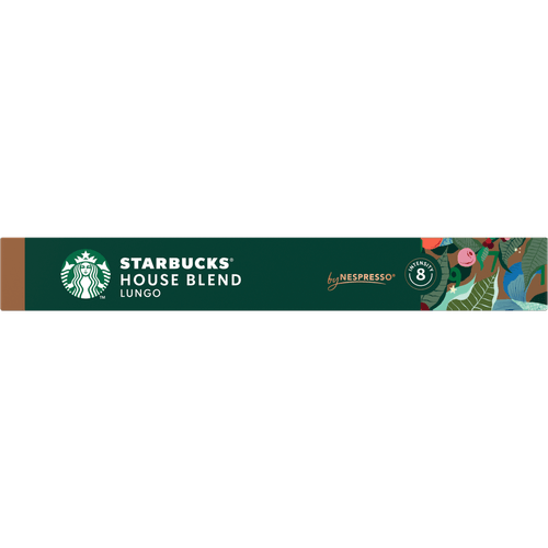 Foto van Starbucks Koffiecups houseblend lungo sterkte 8 op witte achtergrond