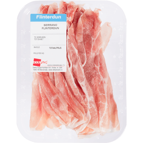 Foto van DekaVers Serrano flinterdun op witte achtergrond