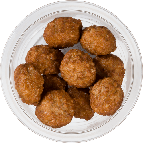 Foto van DekaVers Sate gehaktballetjes op witte achtergrond