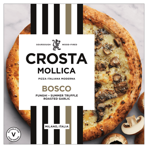 Foto van Crosta & Mollica Pizza bosco op witte achtergrond