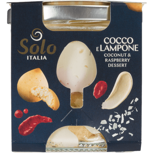 Foto van Solo Italia Kokos framboos op witte achtergrond