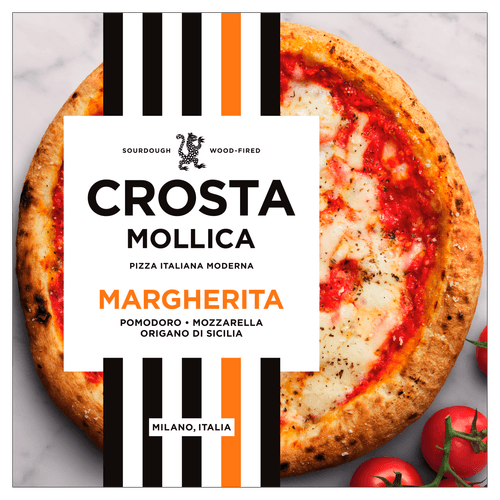 Foto van CROSTA & MOLLICA Pizza margherita op witte achtergrond