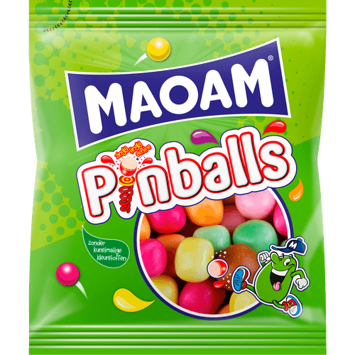 Foto van Maoam Pinballs op witte achtergrond