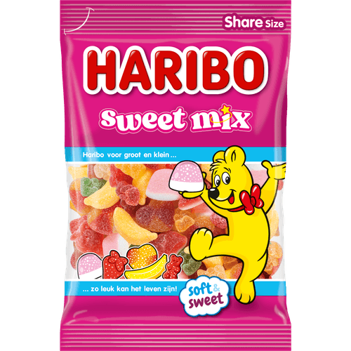 Foto van Haribo Sweet mix snoep op witte achtergrond