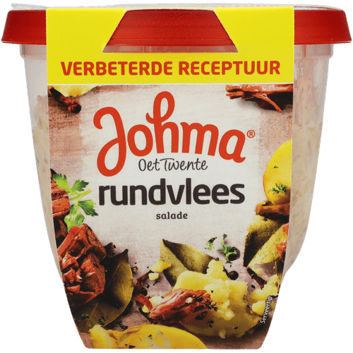 Foto van Johma Salade rundvlees op witte achtergrond
