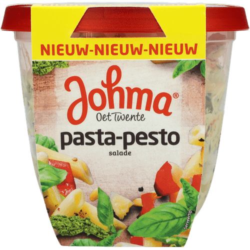Foto van Johma Pasta-pestosalade op witte achtergrond