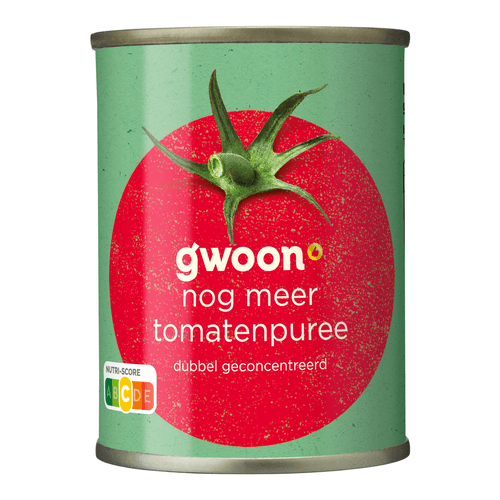 Foto van G'woon Tomatenpuree dubbel geconcentreerd op witte achtergrond