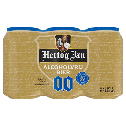 Foto van Hertog Jan Pilsener 0.0 6x33 cl op witte achtergrond