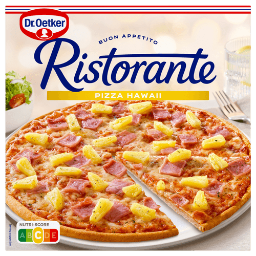 Foto van Dr. Oetker Ristorante pizza hawaii op witte achtergrond