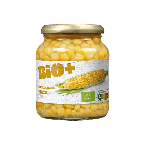 Foto van Bio+ Mais op witte achtergrond