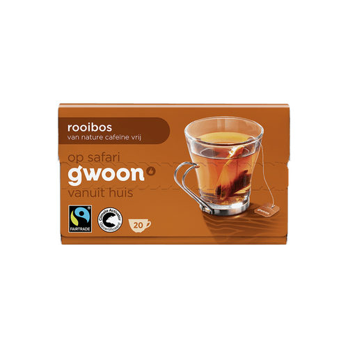 Foto van G'woon Rooibosthee 20 zk. op witte achtergrond