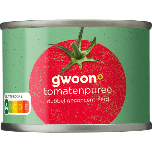 Foto van G'woon Tomatenpuree dubbel geconcentreerd op witte achtergrond