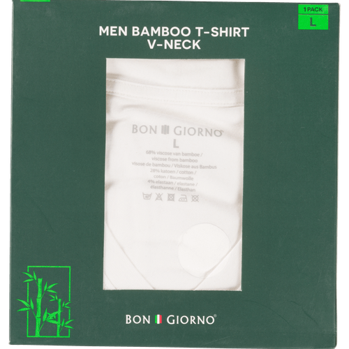 Foto van Bon Giorno Bamboo t-shirt maat m t/m xl ass. op witte achtergrond