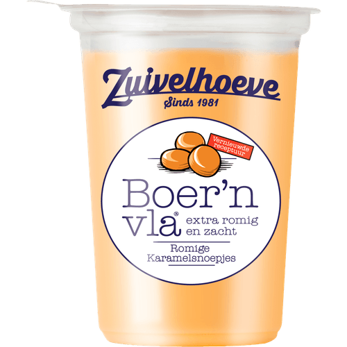 Foto van Zuivelhoeve Boern vla karamelsnoepjes op witte achtergrond