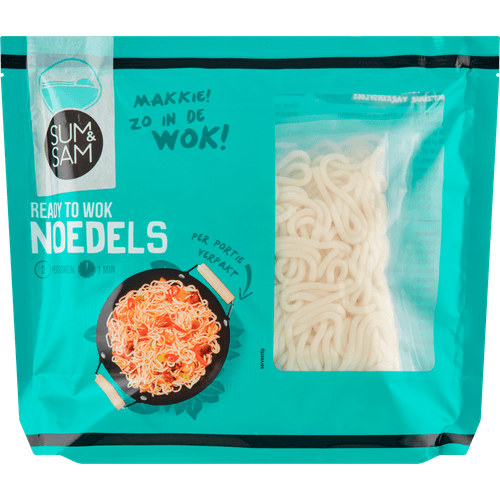 Foto van Sum & Sam Woknoedels ready to wok op witte achtergrond