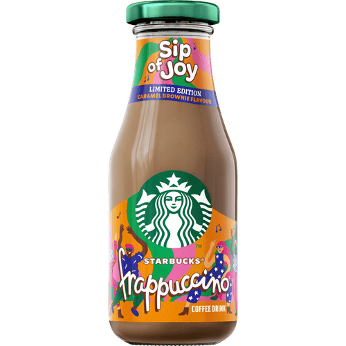 Foto van Starbucks Frappuccino sip of joy op witte achtergrond