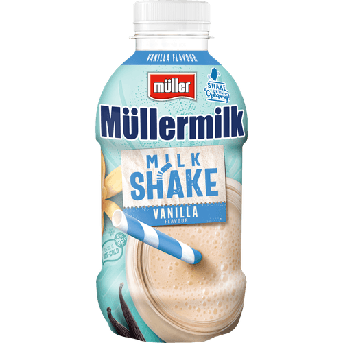 Foto van Müllermilk Shake vanille op witte achtergrond