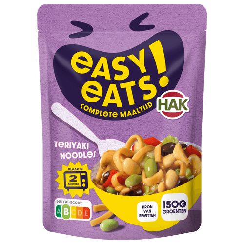Foto van Hak Easy eats teriyaki noodles op witte achtergrond
