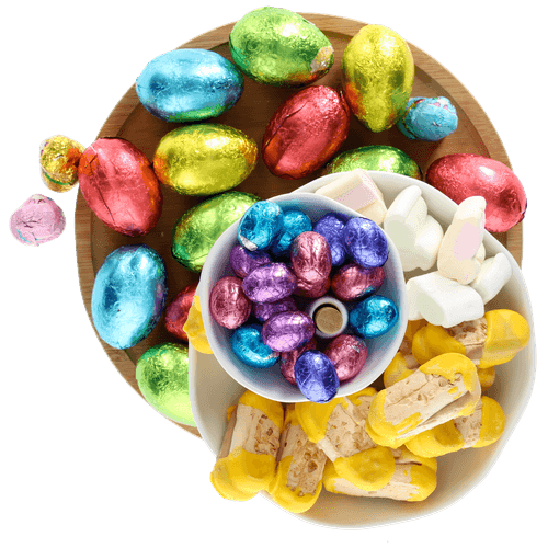 Foto van Hamlet Paasspekken in puntzak op witte achtergrond