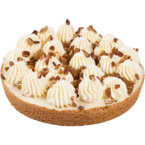 Foto van DekaVers Pecan caramel taartje op witte achtergrond