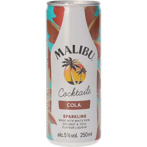 Foto van Malibu Cola op witte achtergrond