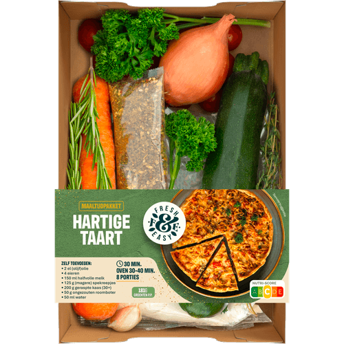 Foto van Fresh & easy Verspakket hartige taart op witte achtergrond