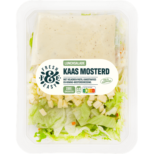 Foto van Fresh & easy Lunchsalade kaas mosterd op witte achtergrond