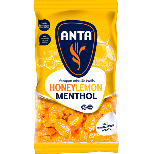 Foto van Anta Flu Honey lemon menthol op witte achtergrond