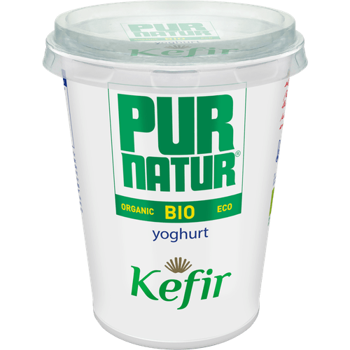Foto van Pur Natur Biologische volle roeryoghurt kefir op witte achtergrond