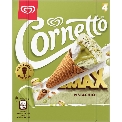 Foto van Ola Cornetto pistachio 4 st. op witte achtergrond