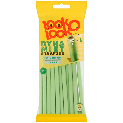 Foto van Look O Look Dynamietstaafjes Meloen Zoet Snoep Zak op witte achtergrond