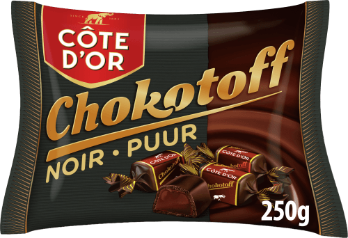 Foto van Côte d'Or Chocotoff Puur zak op witte achtergrond