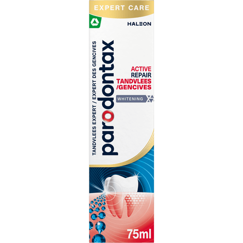 Foto van Parodontax Tandpasta active repair whitening op witte achtergrond