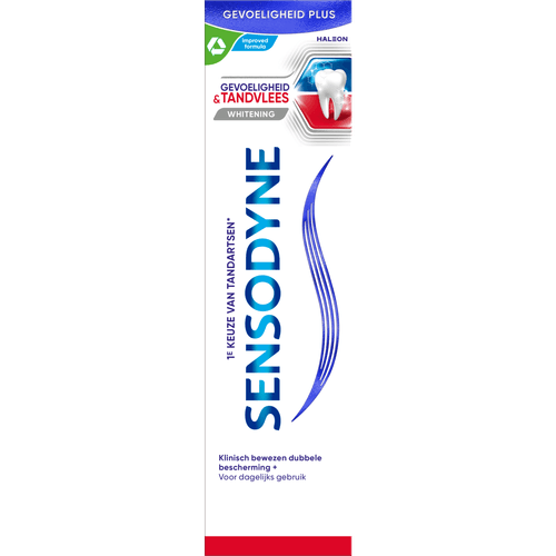 Foto van Sensodyne Tandpasta gevoeligh.& tandvl. whitening op witte achtergrond