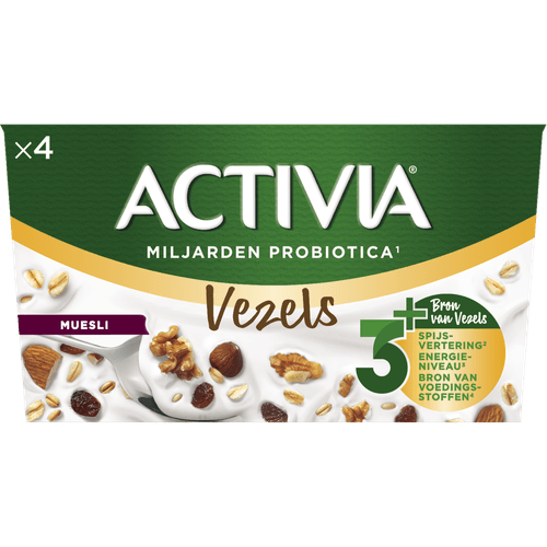 Foto van Activia Yoghurt muesli op witte achtergrond