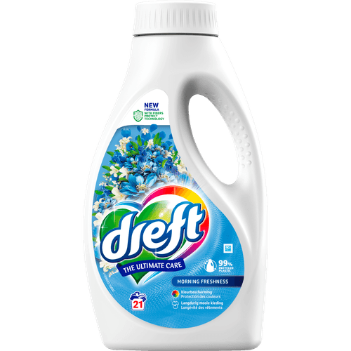 Foto van Dreft Wasmiddel vloeibaar morning freshness op witte achtergrond