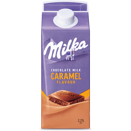 Foto van Milka Chocolademelk karamel op witte achtergrond