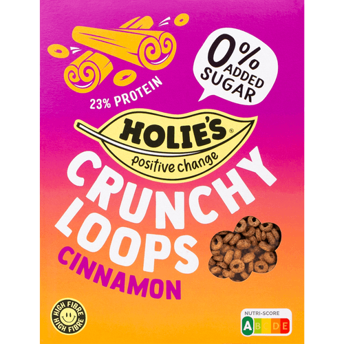 Foto van Holie's Crunchy loops cinnamon op witte achtergrond