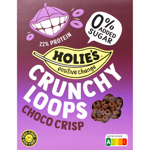 Foto van Holie's Crunchy loops choco crisp op witte achtergrond