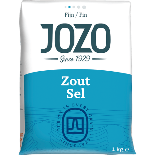 Foto van Jozo Zout fijn zonder jodium op witte achtergrond