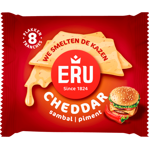 Foto van ERU Cheddar 45+ Sambal op witte achtergrond
