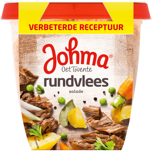 Foto van Johma Salade rundvlees op witte achtergrond