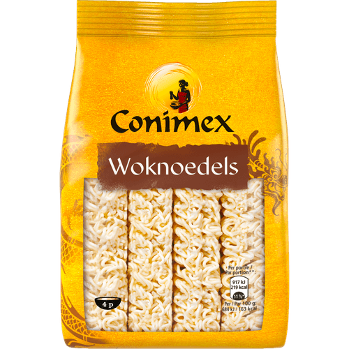 Foto van Conimex Woknoedels op witte achtergrond